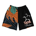 Toloa Collection: Color Block Tropical Leaves/Black Toloa Shorts