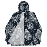 Toloa Collection: Men’s Navy Blue Seashell by the Seashore Toloa windbreaker jacket