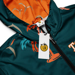 Toloa Collection: Men’s Deep Sea Green/Palm Tree/Toloa Windbreaker Jacket