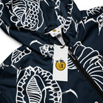 Toloa Collection: Men’s Navy Blue Seashell by the Seashore Toloa windbreaker jacket