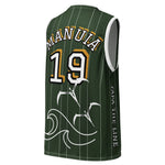 Toloa Collection: Tropical Green Pinstripe Manuia Jersey