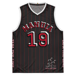 Toloa Collection: Red/Black pinstripe Manuia Jersey
