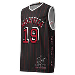 Toloa Collection: Red/Black pinstripe Manuia Jersey