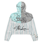Toloa Collection: Women’s Skyblue Pinstripe cropped windbreaker