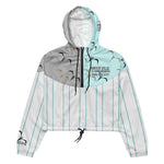Toloa Collection: Women’s Skyblue Pinstripe cropped windbreaker