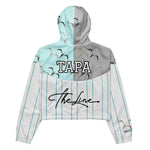Toloa Collection: Women’s Skyblue Pinstripe cropped windbreaker