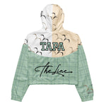 Toloa Collection: Womens Cool Mint/Papaya Whip/Coconut Cream Cropped Windbreaker Jacket