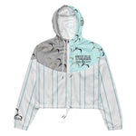 Toloa Collection: Women’s Skyblue Pinstripe cropped windbreaker