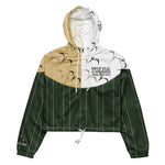 Toloa Collection: Womens Green pinstripe /Sandy Beach/Coconut Cream Windbreaker Jacket