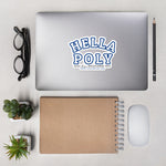 Blue Outline "HELLA POLY" Stickers
