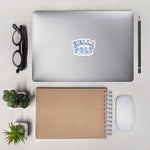 Blue Outline "HELLA POLY" Stickers