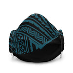 Premium Half/Half Tatau NifoOti face mask - Teal/Black