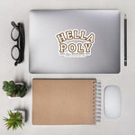 Brown Outline "HELLA POLY" Stickers