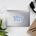Blue Outline "HELLA POLY" Stickers