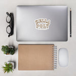Brown Outline "HELLA POLY" Stickers