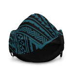 Premium Half/Half Tatau NifoOti face mask - Teal/Black