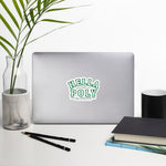 Green Outline "HELLA POLY" Stickers