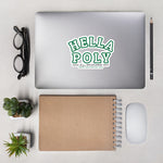 Green Outline "HELLA POLY" Stickers