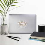 Brown Outline "HELLA POLY" Stickers