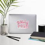 Red Outline "HELLA POLY" Stickers