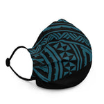 Premium Half/Half Tatau NifoOti face mask - Teal/Black