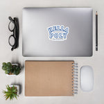 Blue Outline "HELLA POLY" Stickers