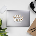 Brown Outline "HELLA POLY" Stickers