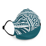 Premium Half/Half Tautau NifoOti face mask - Teal/White