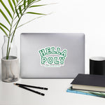 Green Outline "HELLA POLY" Stickers